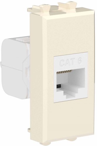 Розетка компьютерная модульная DKC Avanti 1-м. 1 мод. RJ45 6е ванильная дымка картинка